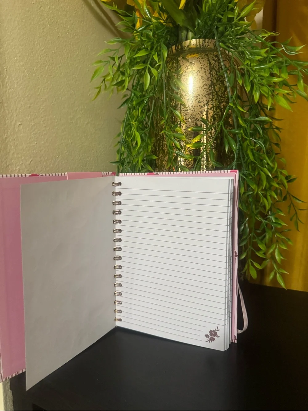 Floral & Butterfly Spiral Notebook with Gold Accent